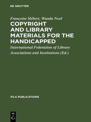 cover image of Copyright and library materials for the handicapped